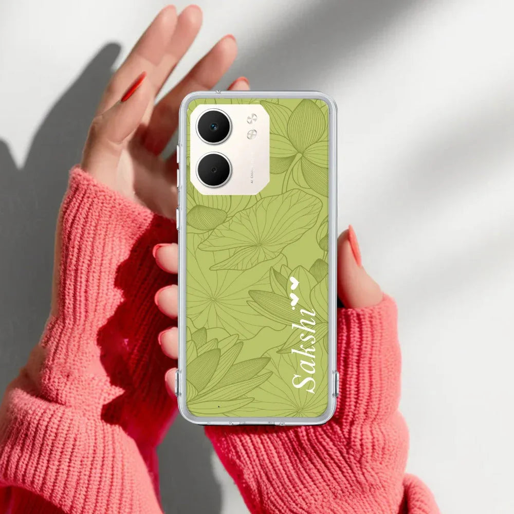 Customized luxury Mint Green leaves Transparent Silicon Case For Oppo - ShopOnCliQ