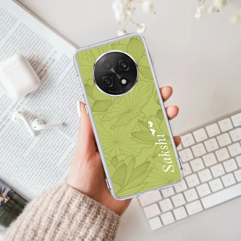 Customized luxury Mint Green leaves Transparent Silicon Case For Oppo - ShopOnCliQ