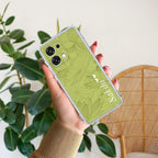 Customized luxury Mint Green leaves Anti Yellow Case For Oppo F31 5G