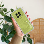 Customized luxury Mint Green leaves Anti Yellow Case For Oppo F31 Pro Plus 5G