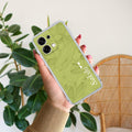 Customized luxury Mint Green leaves Transparent Silicon Case For Oppo F33 5G
