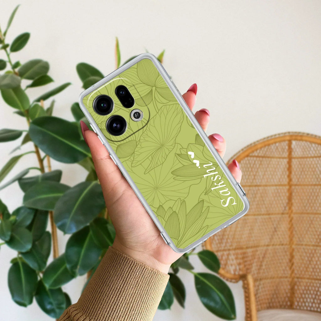 Customized luxury Mint Green leaves Anti Yellow Case For Oppo Find X9 5G