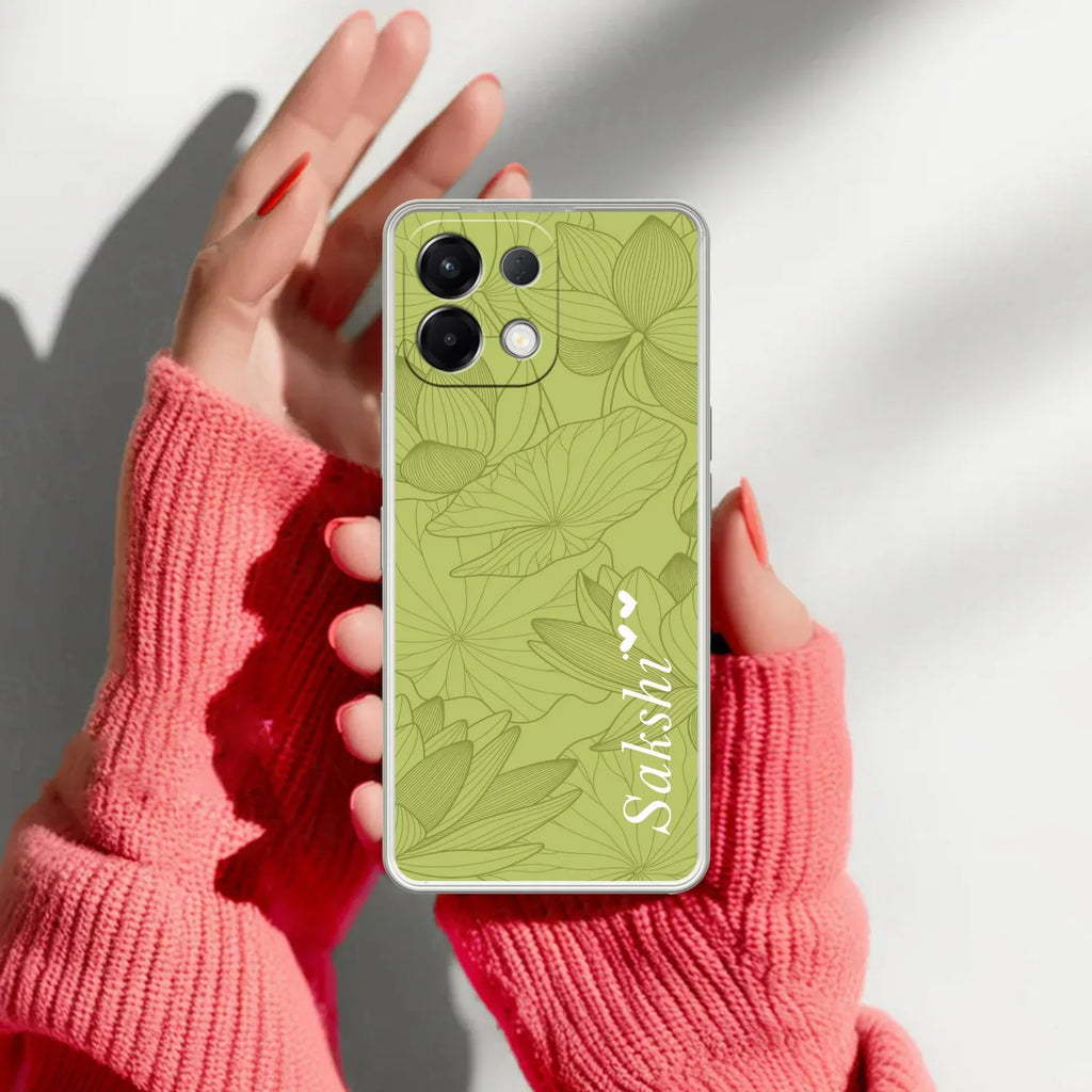 Customized luxury Mint Green leaves Anti Yellow Case For Oppo K13 5G