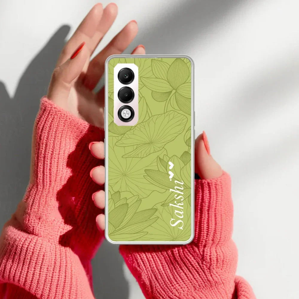 Customized luxury Mint Green leaves Anti Yellow Case For Oppo K13x 5G