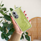 Customized luxury Mint Green leaves Anti Yellow Case For Oppo Reno 11 5G