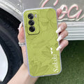 Customized luxury Mint Green leaves Anti Yellow Case For Oppo Reno 12 Pro 5G