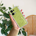 Customized luxury Mint Green leaves Anti Yellow Case For Oppo Reno 13 5G