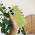 Customized luxury Mint Green leaves Anti Yellow Case For Oppo Reno 8 5G