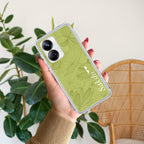 Customized luxury Mint Green leaves Anti Yelllow Case For Realme 10 Pro Plus 5G