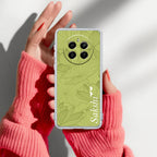 Customized luxury Mint Green leaves Anti Yelllow Case For Realme Narzo 70 5G