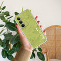 Customized luxury Mint Green leaves Transparent Silicon Case For Realme 14x 5G