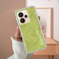Customized luxury Mint Green leaves Transparent Silicon Case For Realme GT 7T 5G
