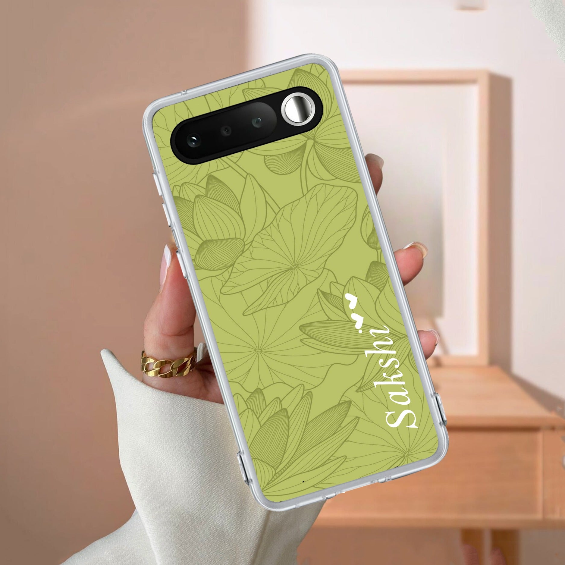 Customized luxury Mint Green leaves Anti Yellow Case For Realme 16 5G
