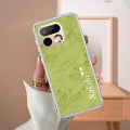 Customized luxury Mint Green leaves Transparent Silicon Case For Realme 15 Pro 5G