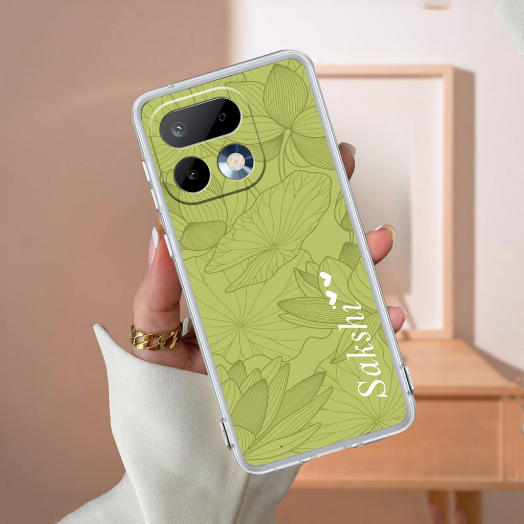 Customized luxury Mint Green leaves Anti Yelllow Case For Realme 16 Pro 5G