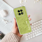 Customized luxury Mint Green leaves Anti Yellow Case For Oppo F29 5G