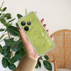 Customized luxury Mint Green leaves Transparent Silicon Case For Realme Narzo 70 Pro 5G