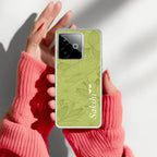 Customized luxury Mint Green leaves Transparent Silicon Case For Realme GT 7 5G