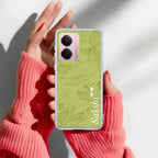 Customized luxury Mint Green leaves Transparent Silicon Case For Realme 13 5G