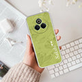 Customized luxury Mint Green leaves Transparent Silicon Case For Realme P3 Pro 5G