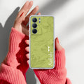 Customized luxury Mint Green leaves Transparent Silicon Case For Realme P3x 5G