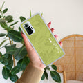 Customized luxury Mint Green leaves Transparent Silicon Case For Redmi Note 10 Pro Max