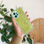 Customized luxury Mint Green leaves Transparent Silicon Case For Redmi Note 12 4G