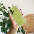 Customized luxury Mint Green leaves Transparent Silicon Case For Xiaomi 14 5G