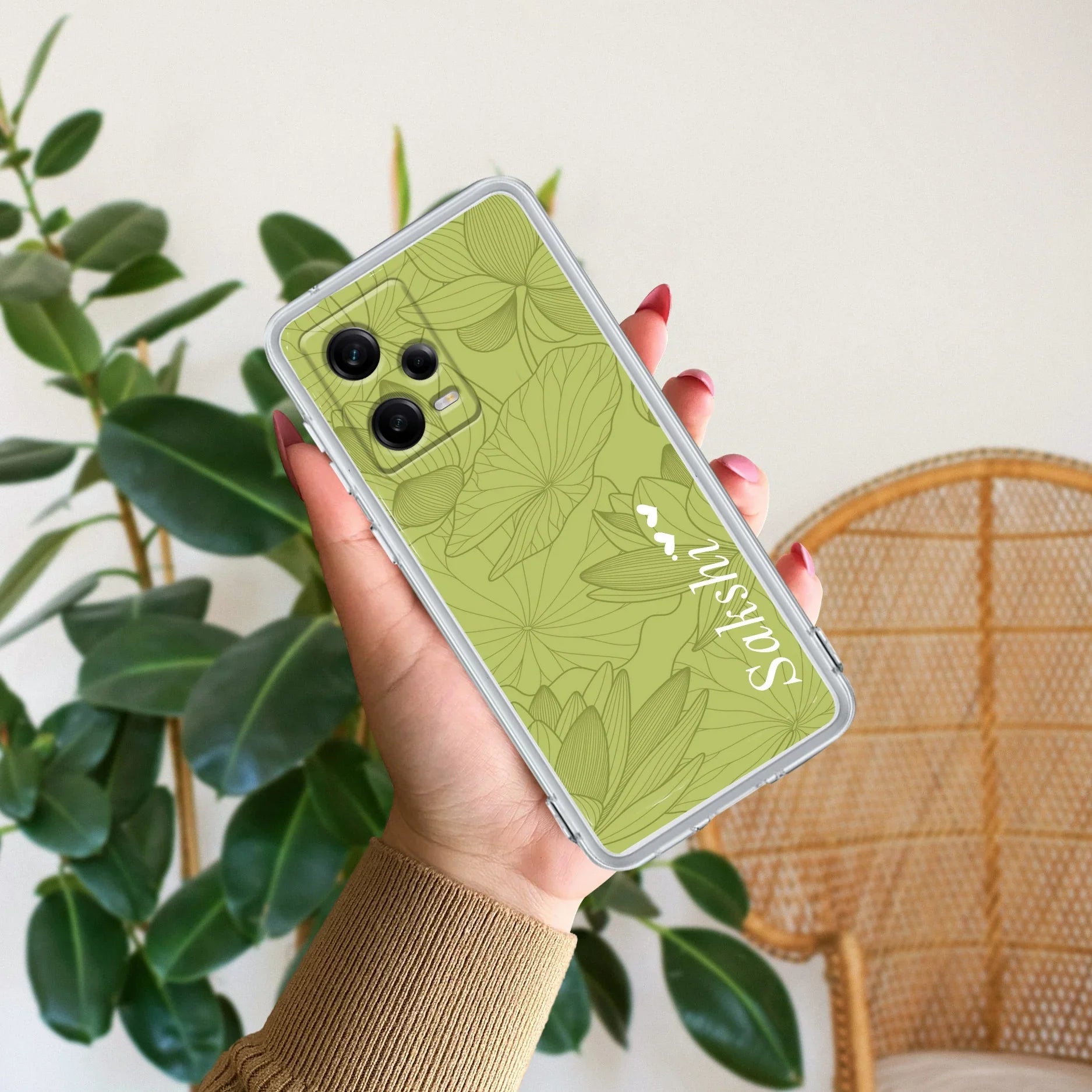 Customized luxury Mint Green leaves Transparent Silicon Case For Redmi/Xiaomi - ShopOnCliQ