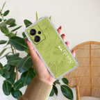 Customized luxury Mint Green leaves Transparent Silicon Case For Xiaomi 14 Civi 5G