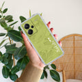 Customized luxury Mint Green leaves Transparent Silicon Case For Redmi Note 13 Pro Plus 5G