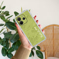 Customized luxury Mint Green leaves Transparent Silicon Case For Redmi Note 14 5G