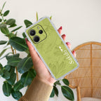 Customized luxury Mint Green leaves Transparent Silicon Case For Redmi Note 14 5G