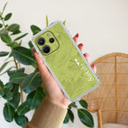 Customized luxury Mint Green leaves Transparent Silicon Case For Redmi 13C 5G