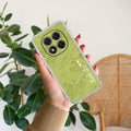 Customized luxury Mint Green leaves Transparent Silicon Case For Redmi Note 14 Pro 5G