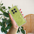 Customized luxury Mint Green leaves Transparent Silicon Case For Redmi Note 15 Pro 5G