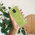 Customized luxury Mint Green leaves Transparent Silicon Case For Redmi Note 9 Pro Max