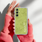 Customized luxury Mint Green leaves Transparent Silicon Case For Samsung - ShopOnCliQ