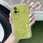 Customized luxury Mint Green leaves Anti Yellow Case For Vivo T1 5G