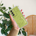 Customized luxury Mint Green leaves Transparent Silicon Case For Vivo T3 5G