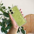 Customized luxury Mint Green leaves Transparent Silicon Case For Vivo T5X 5G