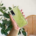 Customized luxury Mint Green leaves Transparent Silicon Case For Vivo V21e 5G