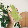 Customized luxury Mint Green leaves Transparent Silicon Case For Vivo Y19e