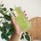 Customized luxury Mint Green leaves Transparent Silicon Case For Vivo V23 5G