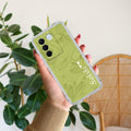 Customized luxury Mint Green leaves Anti Yellow Case For Vivo V27 Pro 5G