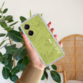 Customized luxury Mint Green leaves Transparent Silicon Case For Vivo Y73