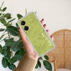 Customized luxury Mint Green leaves Transparent Silicon Case For Vivo V29E 5G
