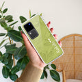 Customized luxury Mint Green leaves Transparent Silicon Case For Vivo V30 Pro 5G