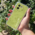 Customized luxury Mint Green leaves Transparent Silicon Case For Vivo V30e 5G
