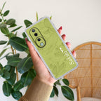 Customized luxury Mint Green leaves Transparent Silicon Case For Vivo V25 Pro 5G